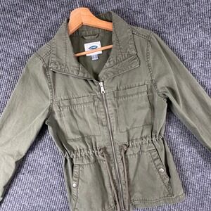 Old Navy Womens XS‎ Field Jacket Olive Green Utility Military Style Zip Coat